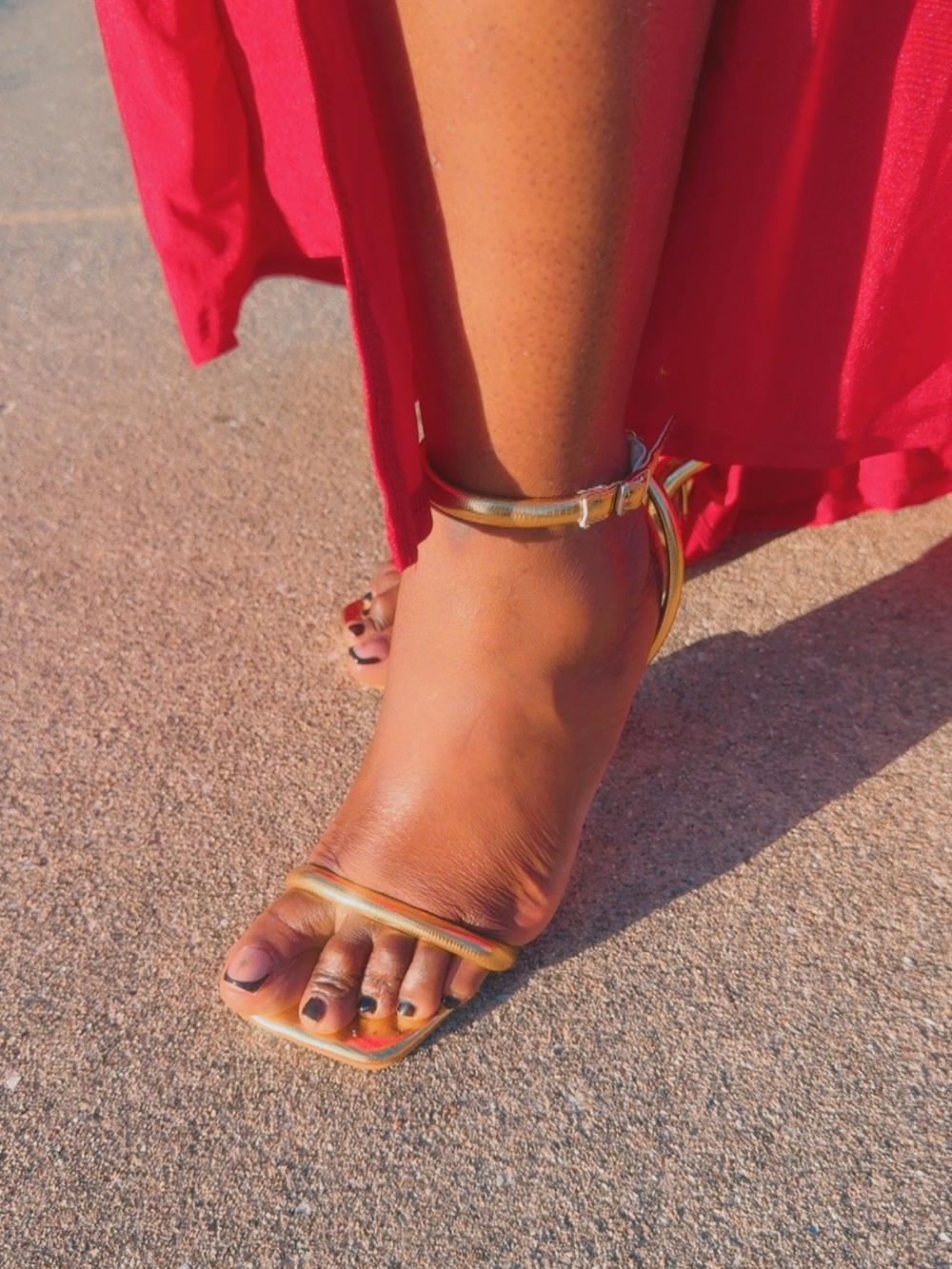 Strappy Gold Ankle-Strap Sandals - Women